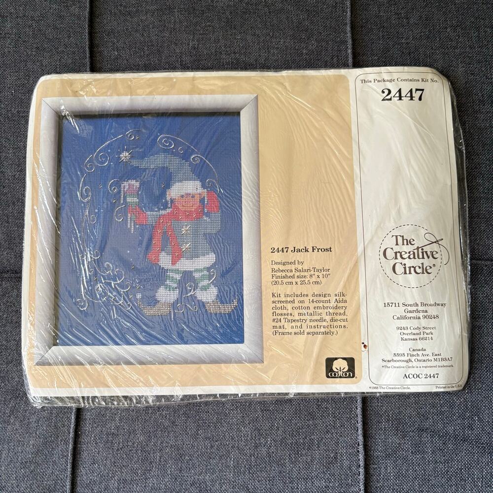 Jack Frost 2447 Vintage Stamped Cross Stitch Kit by The Creative Circle - 1988